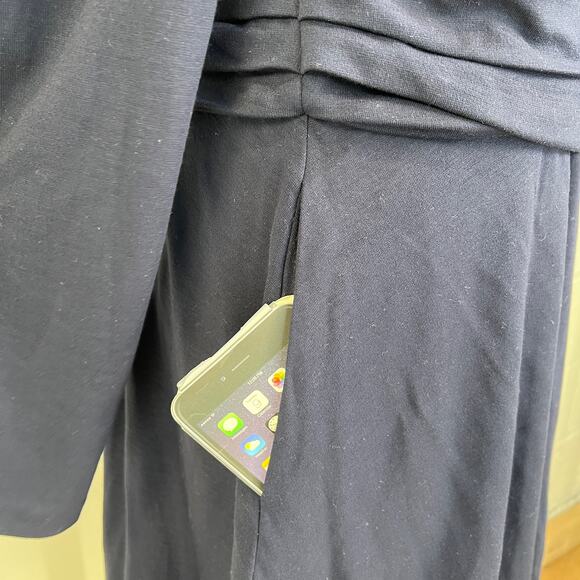 Boden Maggie Navy Blue Ponte Knit Ruched Waist Dress J0817 - Picture 5 of 10